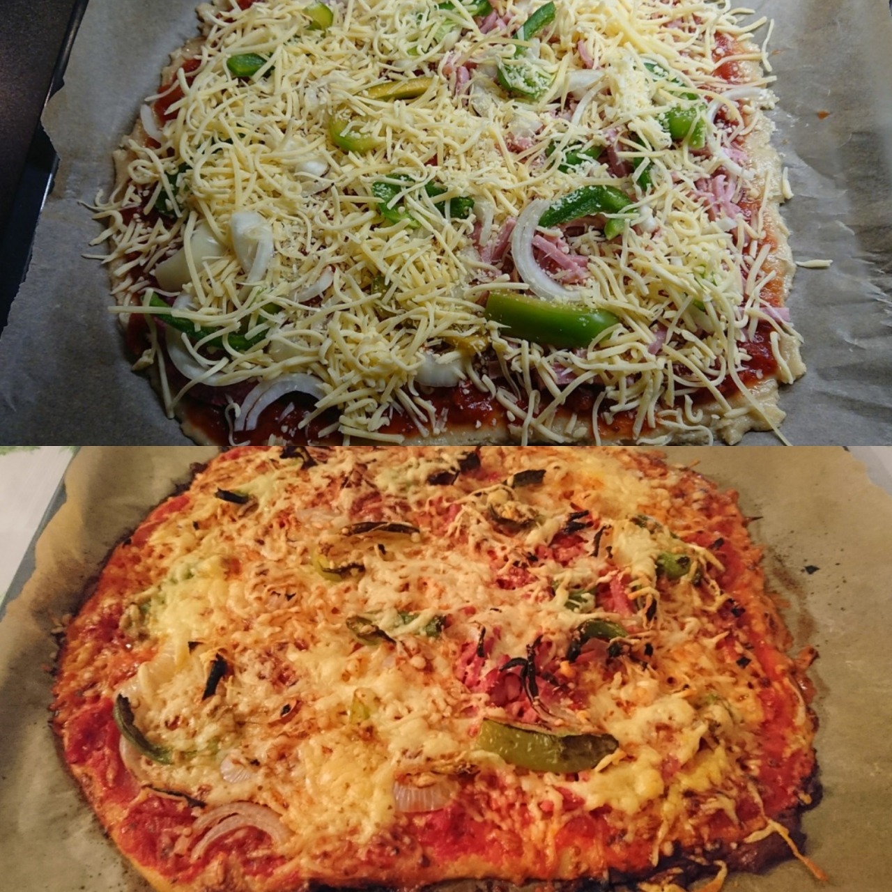 Pizza met salami & ham